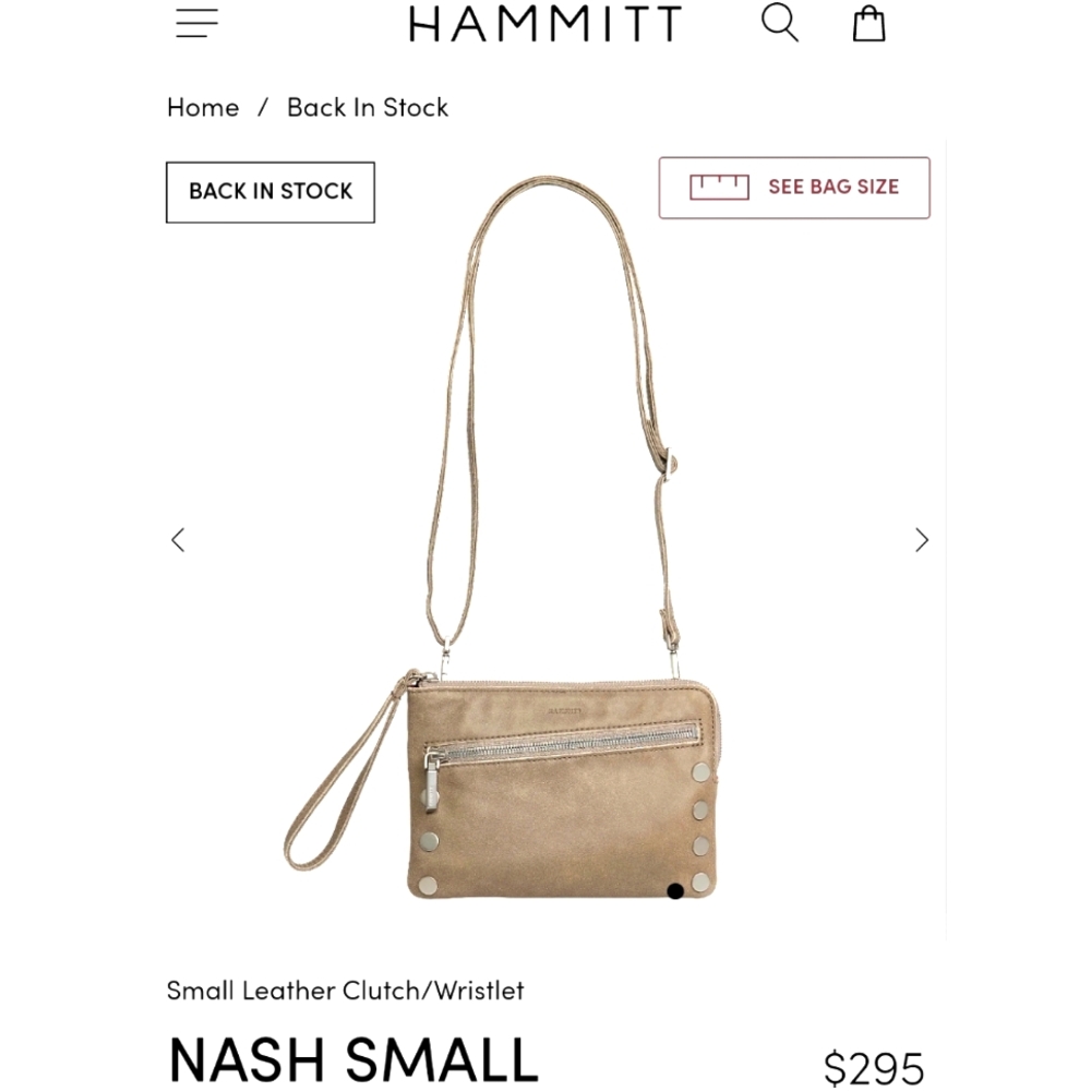 HAMMITT Small Leather Clutch/Wristlet "Nash Small" P110 - Picture 2 of 8